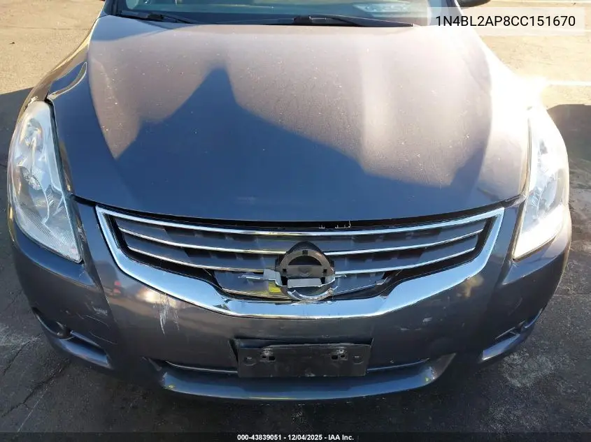 1N4BL2AP8CC151670 2012 Nissan Altima 3.5 Sr