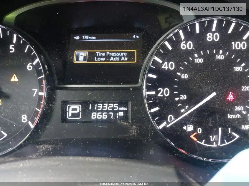 1N4AL3AP1DC137130 2013 Nissan Altima 2.5 Sv