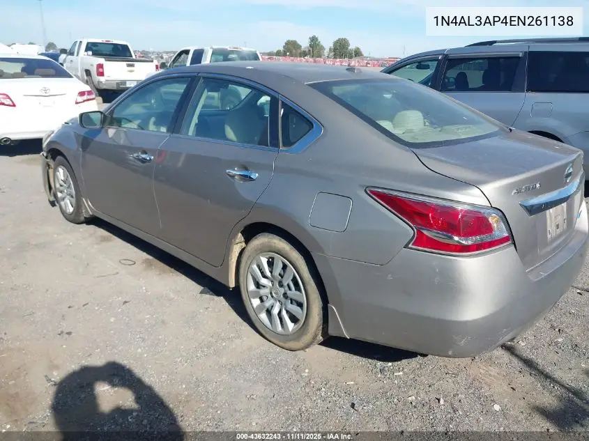 1N4AL3AP4EN261138 2014 Nissan Altima 2.5 S