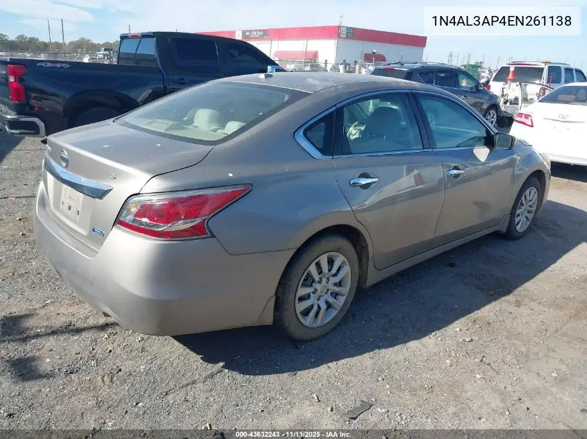 1N4AL3AP4EN261138 2014 Nissan Altima 2.5 S