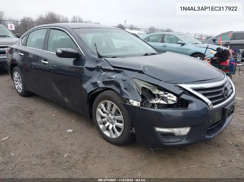 1N4AL3AP1EC317922 2014 Nissan Altima 2.5 S