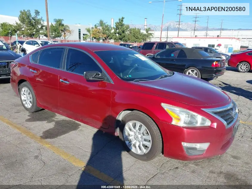 1N4AL3AP0EN200580 2014 Nissan Altima 2.5 S