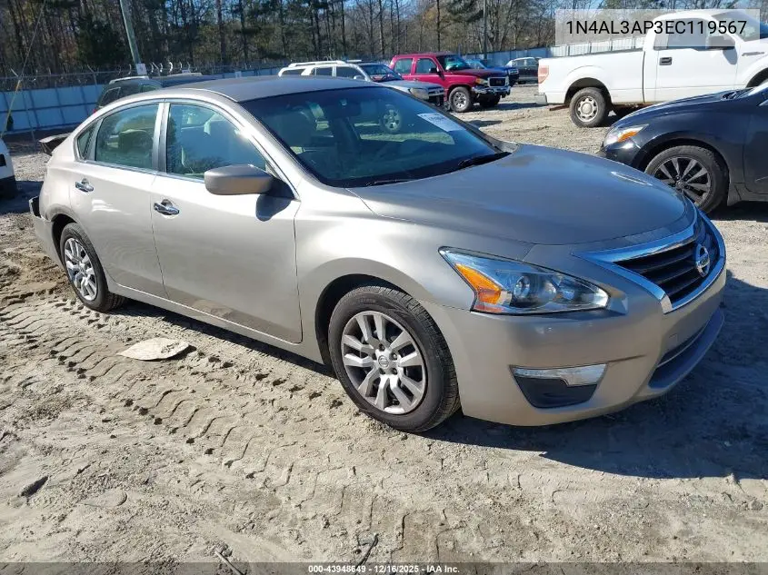 1N4AL3AP3EC119567 2014 Nissan Altima 2.5 S