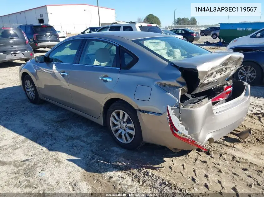 1N4AL3AP3EC119567 2014 Nissan Altima 2.5 S