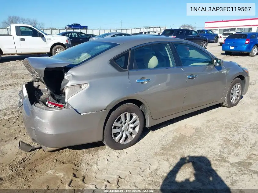 1N4AL3AP3EC119567 2014 Nissan Altima 2.5 S