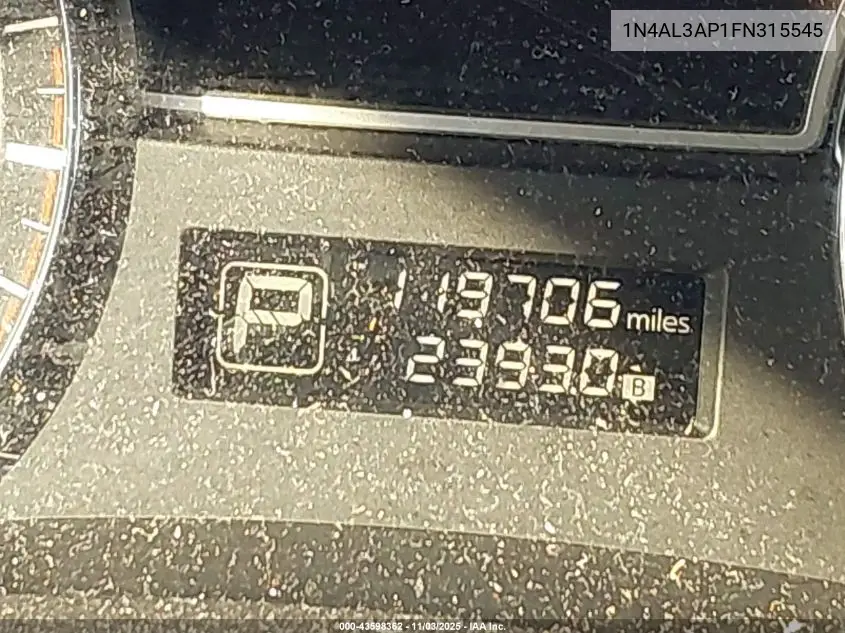 1N4AL3AP1FN315545 2015 Nissan Altima 2.5 S