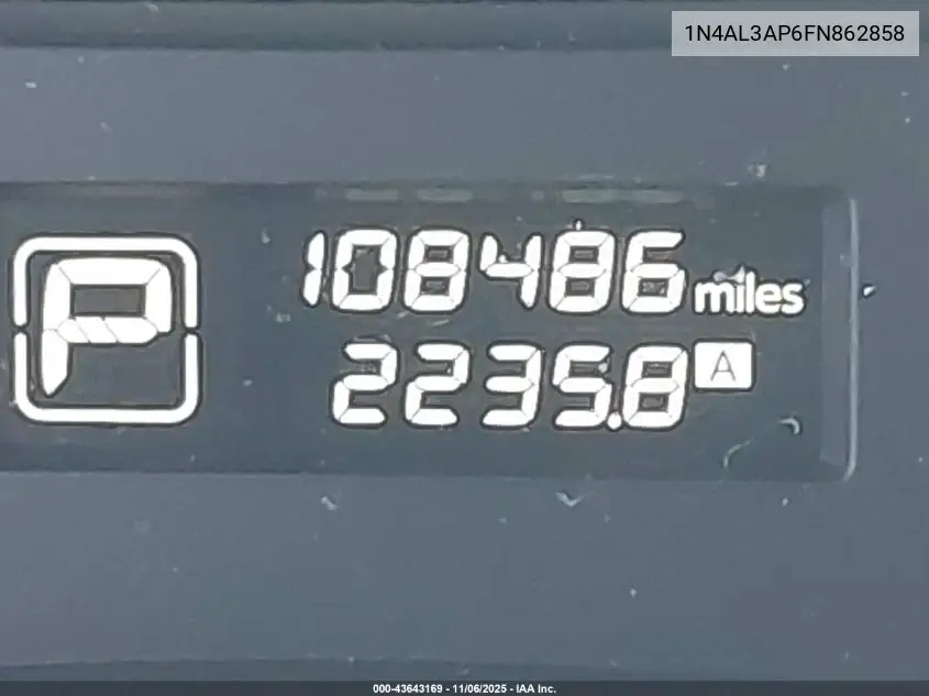 1N4AL3AP6FN862858 2015 Nissan Altima 2.5 Sl