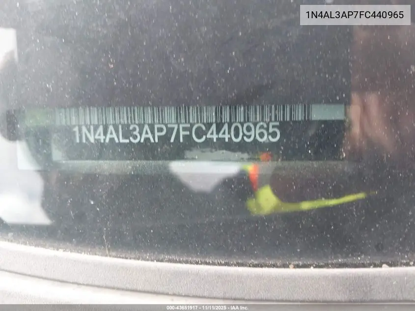 1N4AL3AP7FC440965 2015 Nissan Altima 2.5 Sv