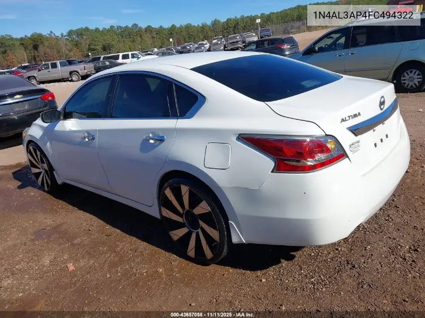 1N4AL3AP4FC494322 2015 Nissan Altima 2.5/2.5 S/2.5 Sl/2.5 Sv