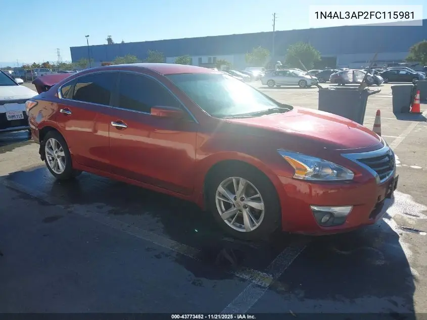 1N4AL3AP2FC115981 2015 Nissan Altima 2.5 Sv