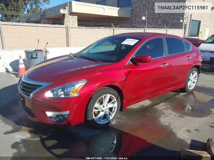1N4AL3AP2FC115981 2015 Nissan Altima 2.5 Sv