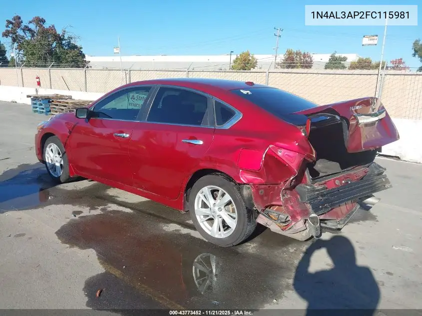 1N4AL3AP2FC115981 2015 Nissan Altima 2.5 Sv