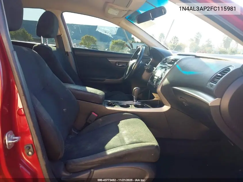 1N4AL3AP2FC115981 2015 Nissan Altima 2.5 Sv