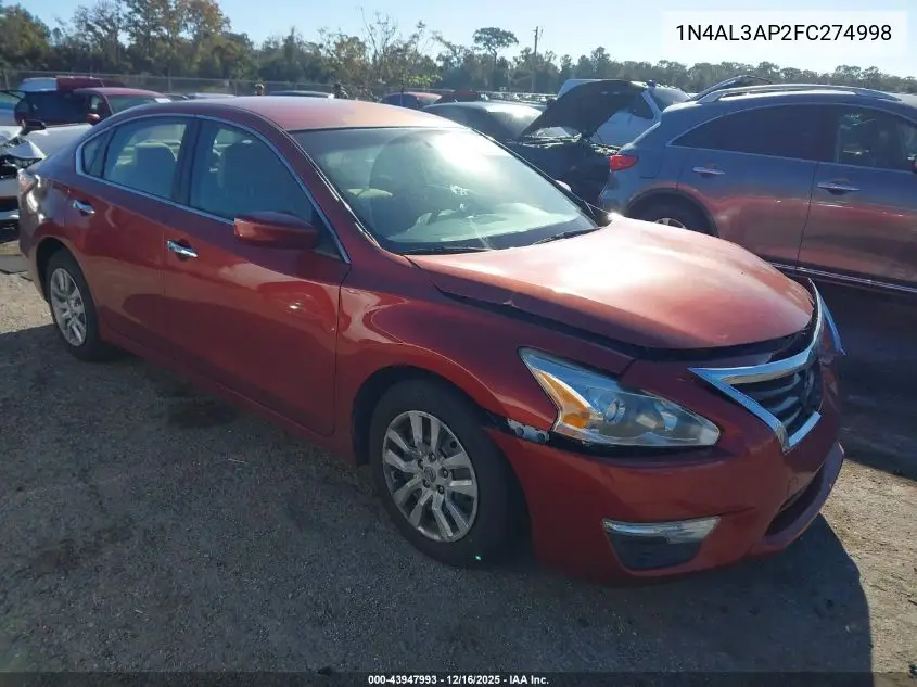 1N4AL3AP2FC274998 2015 Nissan Altima 2.5/2.5 S/2.5 Sl/2.5 Sv
