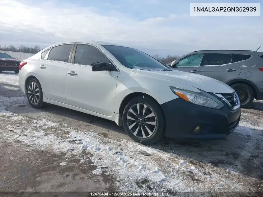 1N4AL3AP2GN362939 2016 Nissan Altima 2.5/2.5 S/2.5 Sl Tech/2.5 Sr/2.5 Sv