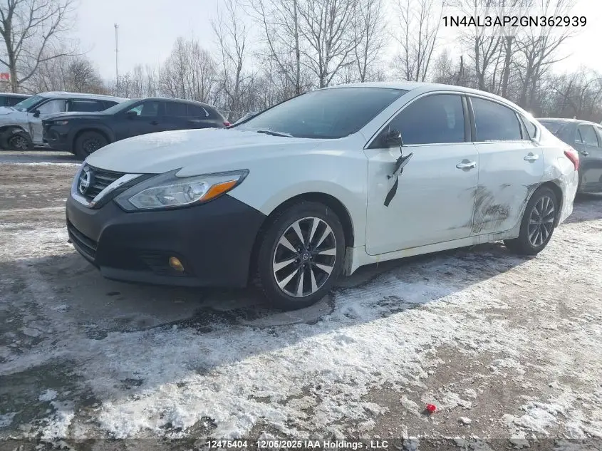1N4AL3AP2GN362939 2016 Nissan Altima 2.5/2.5 S/2.5 Sl Tech/2.5 Sr/2.5 Sv