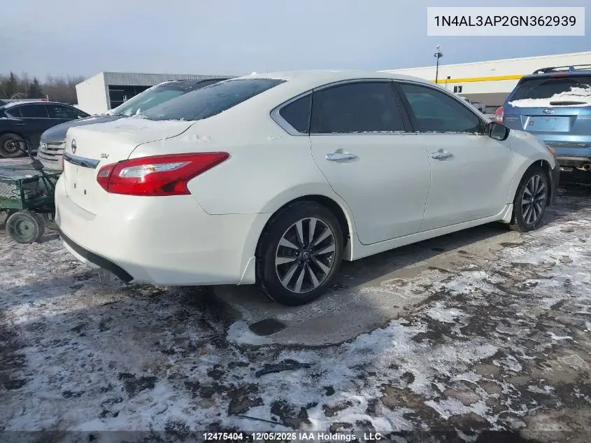 1N4AL3AP2GN362939 2016 Nissan Altima 2.5/2.5 S/2.5 Sl Tech/2.5 Sr/2.5 Sv