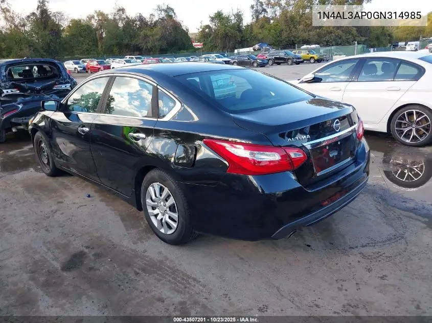 1N4AL3AP0GN314985 2016 Nissan Altima 2.5/2.5 S/2.5 Sl/2.5 Sr/2.5 Sv