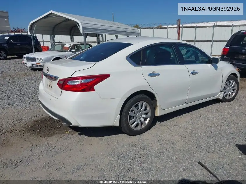 1N4AL3AP0GN392926 2016 Nissan Altima 2.5 S