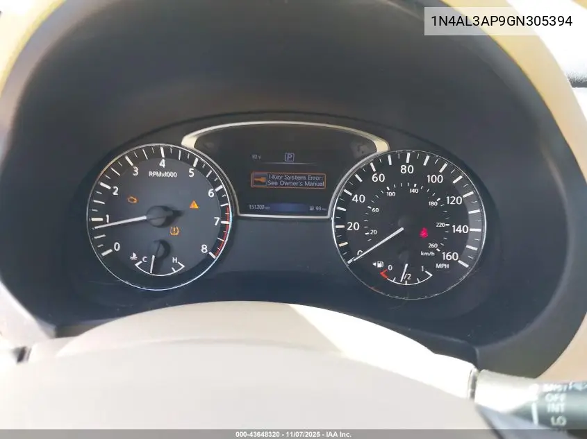 1N4AL3AP9GN305394 2016 Nissan Altima 2.5/2.5 S/2.5 Sl/2.5 Sr/2.5 Sv