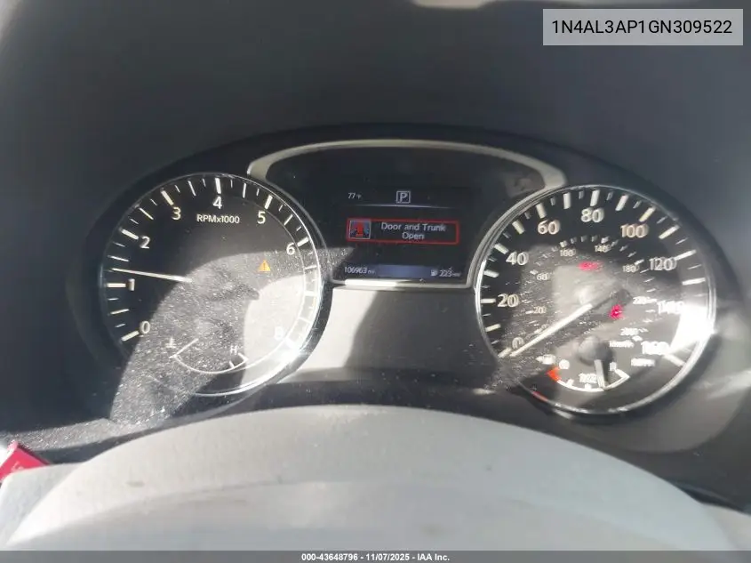 1N4AL3AP1GN309522 2016 Nissan Altima 2.5/2.5 S/2.5 Sl/2.5 Sr/2.5 Sv