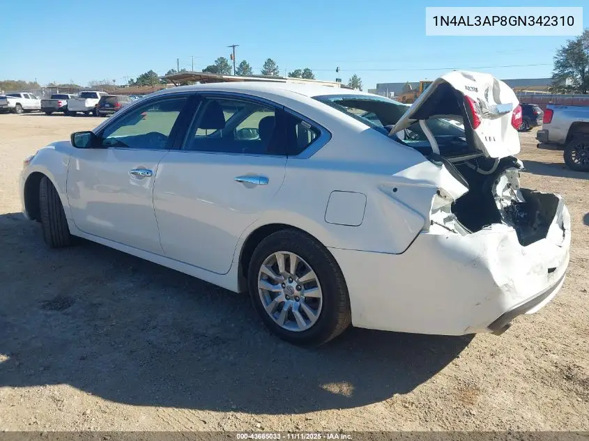 1N4AL3AP8GN342310 2016 Nissan Altima 2.5/2.5 S/2.5 Sl/2.5 Sr/2.5 Sv