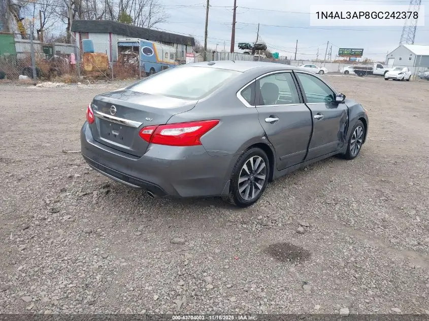 1N4AL3AP8GC242378 2016 Nissan Altima 2.5 Sv