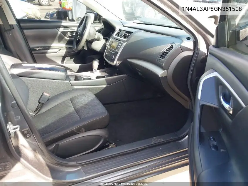1N4AL3AP8GN351508 2016 Nissan Altima 2.5/2.5 S/2.5 Sl/2.5 Sr/2.5 Sv