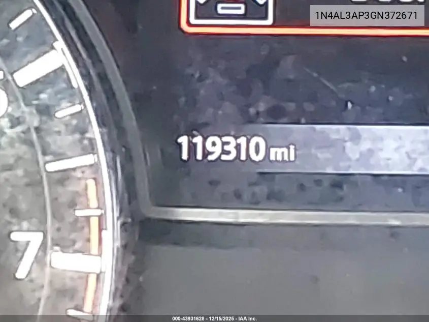 1N4AL3AP3GN372671 2016 Nissan Altima 2.5/2.5 S/2.5 Sl/2.5 Sr/2.5 Sv