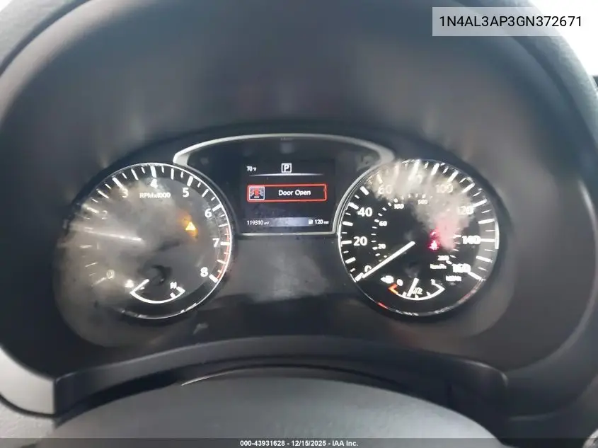 1N4AL3AP3GN372671 2016 Nissan Altima 2.5/2.5 S/2.5 Sl/2.5 Sr/2.5 Sv