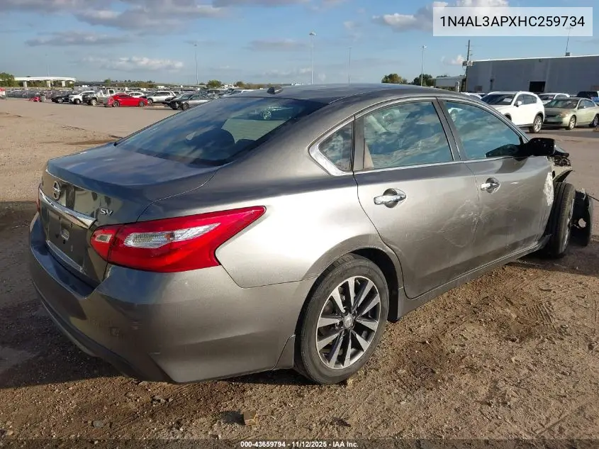 1N4AL3APXHC259734 2017 Nissan Altima 2.5 Sv