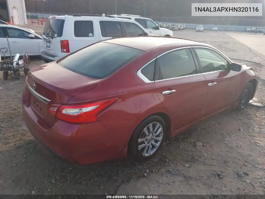 1N4AL3APXHN320116 2017 Nissan Altima 2.5 S