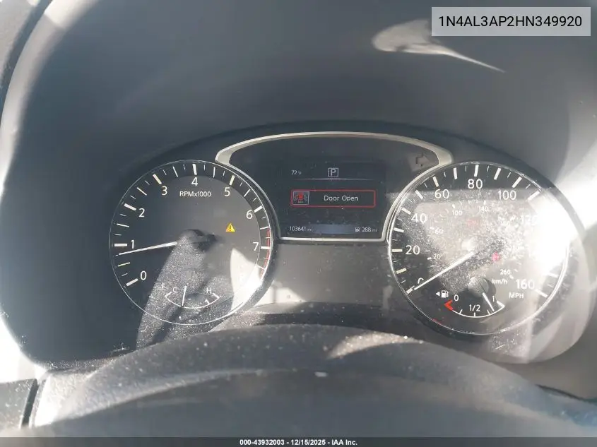 1N4AL3AP2HN349920 2017 Nissan Altima 2.5 S