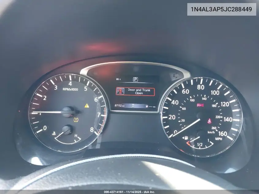 1N4AL3AP5JC288449 2018 Nissan Altima 2.5 Sr