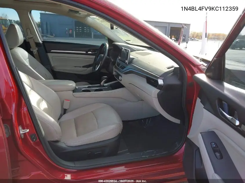 1N4BL4FV9KC112359 2019 Nissan Altima 2.5 Platinum