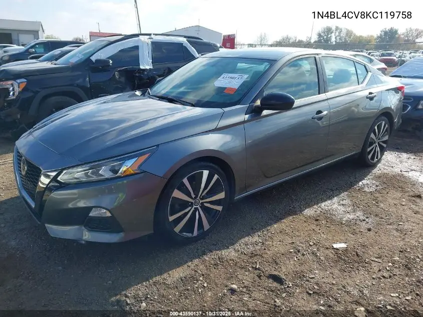 1N4BL4CV8KC119758 2019 Nissan Altima 2.5 Sr