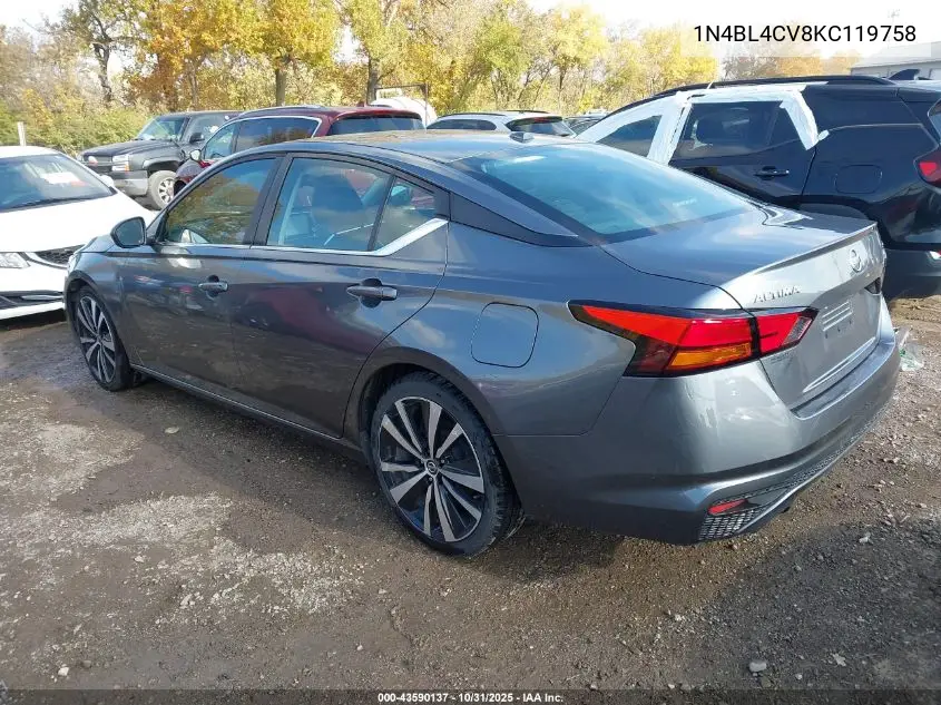 1N4BL4CV8KC119758 2019 Nissan Altima 2.5 Sr