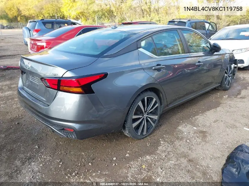 1N4BL4CV8KC119758 2019 Nissan Altima 2.5 Sr
