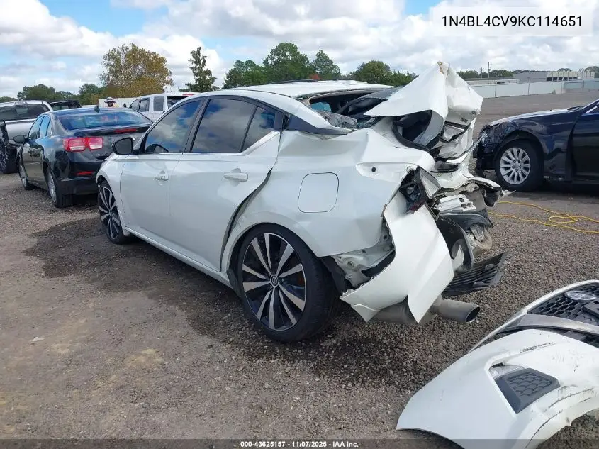 1N4BL4CV9KC114651 2019 Nissan Altima 2.5 Sr