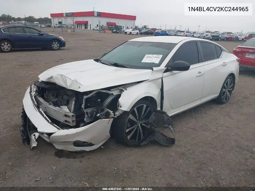 1N4BL4CV2KC244965 2019 Nissan Altima 2.5 Sr