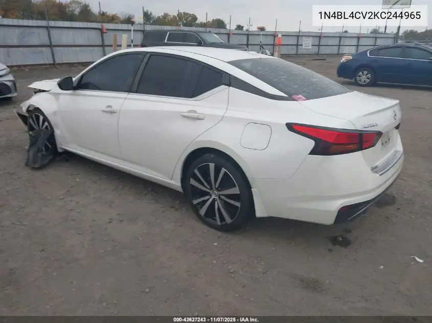 1N4BL4CV2KC244965 2019 Nissan Altima 2.5 Sr