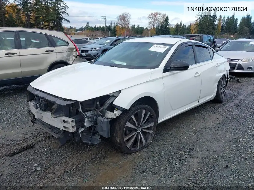 1N4BL4CV0KC170834 2019 Nissan Altima 2.5 Sr