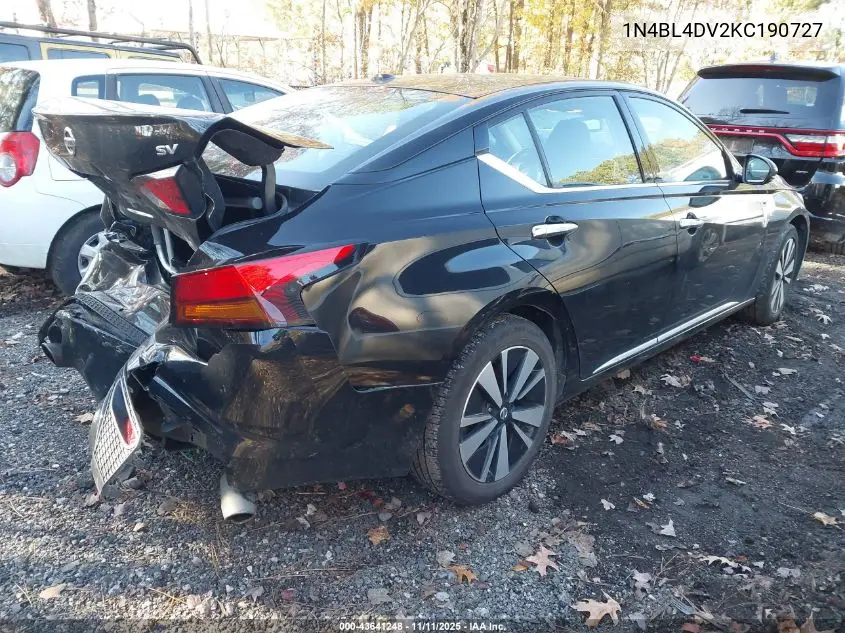 1N4BL4DV2KC190727 2019 Nissan Altima 2.5 Sv