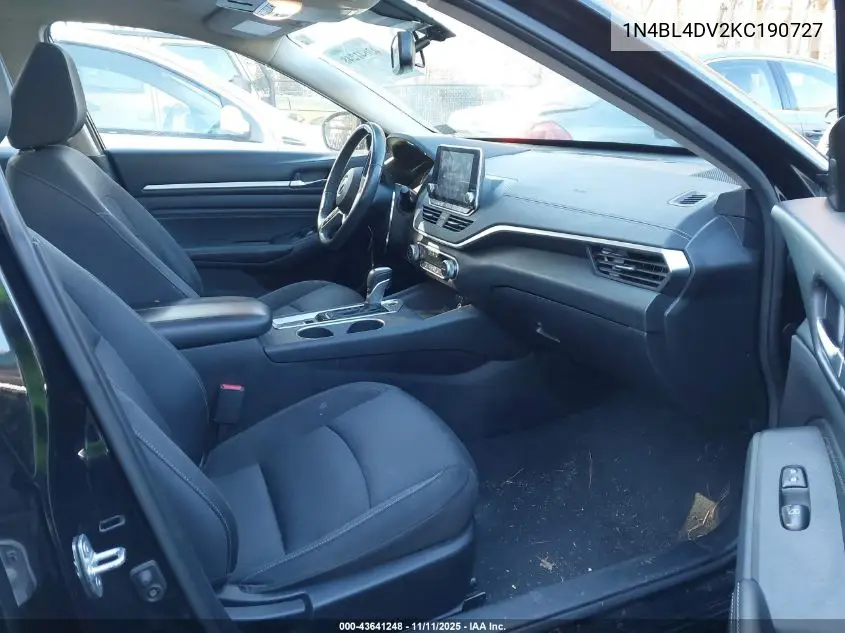 1N4BL4DV2KC190727 2019 Nissan Altima 2.5 Sv