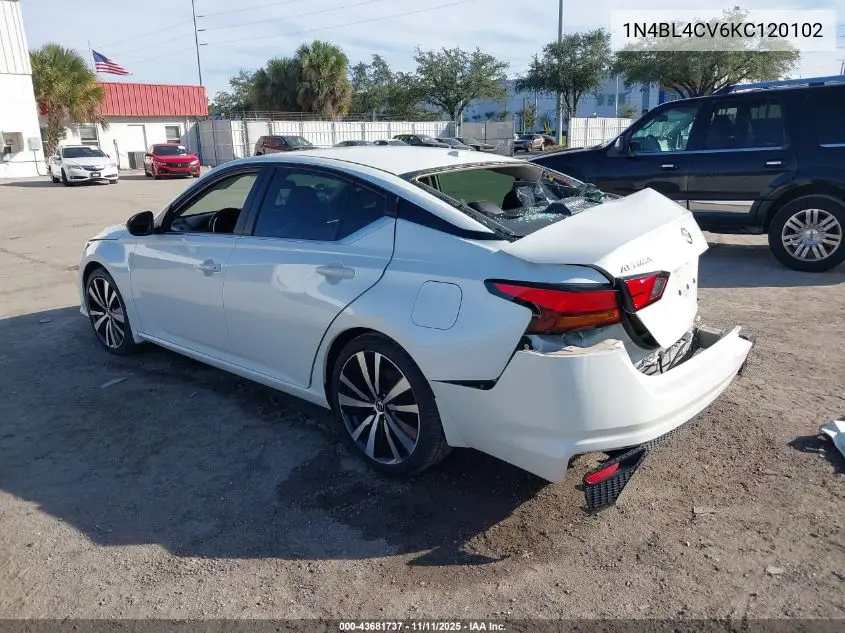 1N4BL4CV6KC120102 2019 Nissan Altima 2.5 Sr
