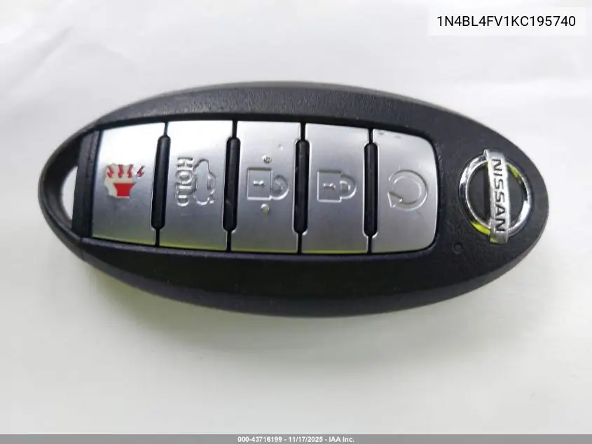 1N4BL4FV1KC195740 2019 Nissan Altima 2.5 Platinum