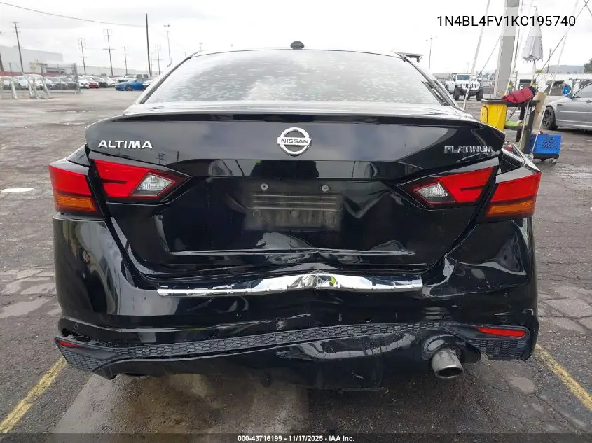 1N4BL4FV1KC195740 2019 Nissan Altima 2.5 Platinum