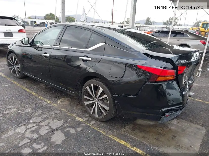 1N4BL4FV1KC195740 2019 Nissan Altima 2.5 Platinum