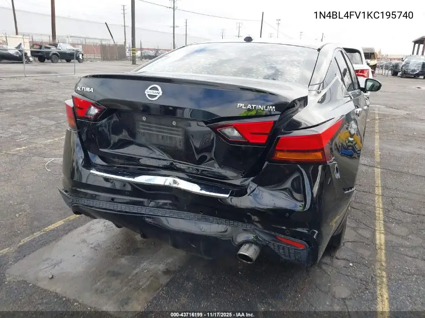 1N4BL4FV1KC195740 2019 Nissan Altima 2.5 Platinum