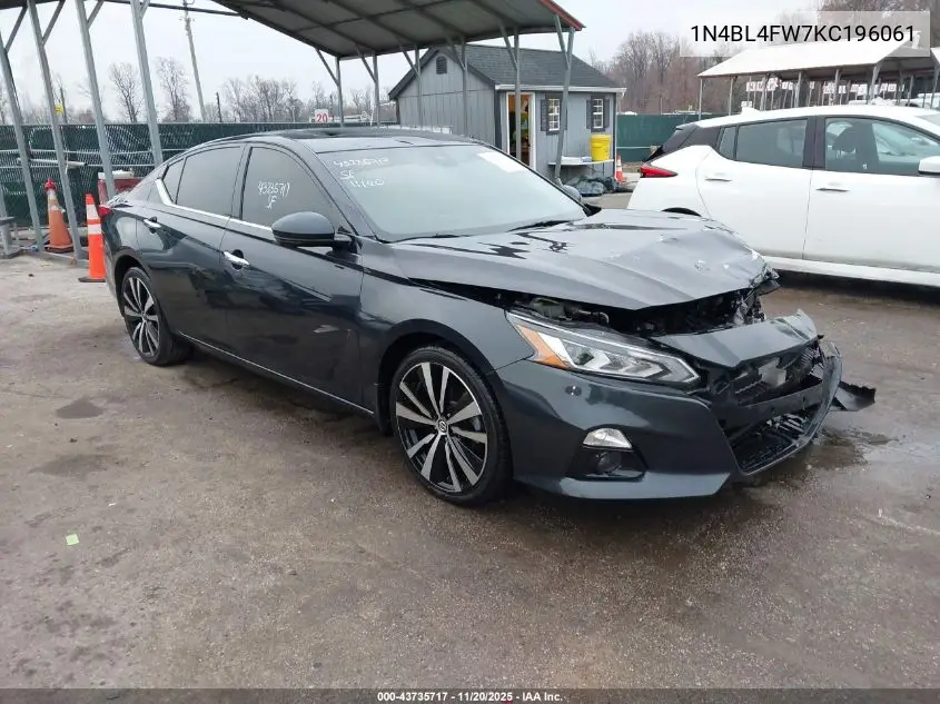 1N4BL4FW7KC196061 2019 Nissan Altima 2.5 Platinum